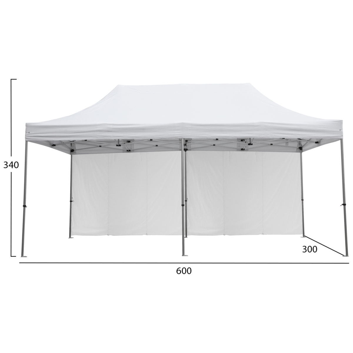 GAZEBO ΕΠΑΓΓΕΛΜΑΤΙΚΟ ΒΑΡΕΩΣ ΤΥΠΟΥ CRESSEN HM21099 ΠΤΥΣΣΟΜΕΝΟ ΑΛΟΥΜΙΝΙΟΥ 3x6x3,4Yμ - Image 2