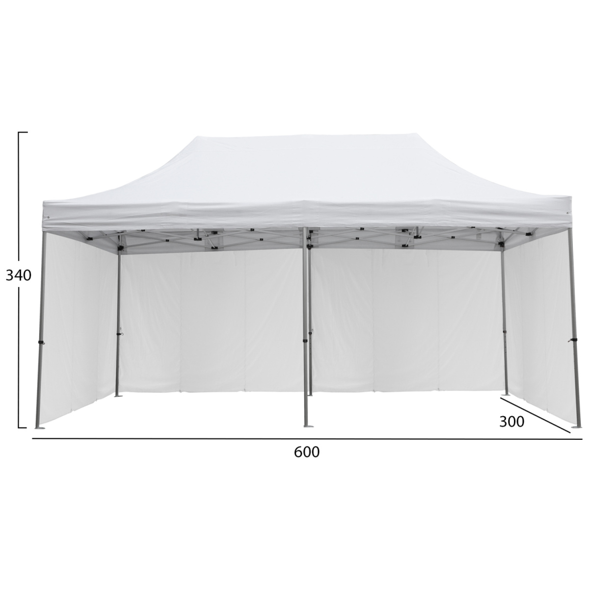GAZEBO ΕΠΑΓΓΕΛΜΑΤΙΚΟ ΒΑΡΕΩΣ ΤΥΠΟΥ CRESSEN HM21099.01 ΠΤΥΣΣΟΜΕΝΟ ΑΛΟΥΜΙΝΙΟΥ 3x6x3,4Yμ - Image 2