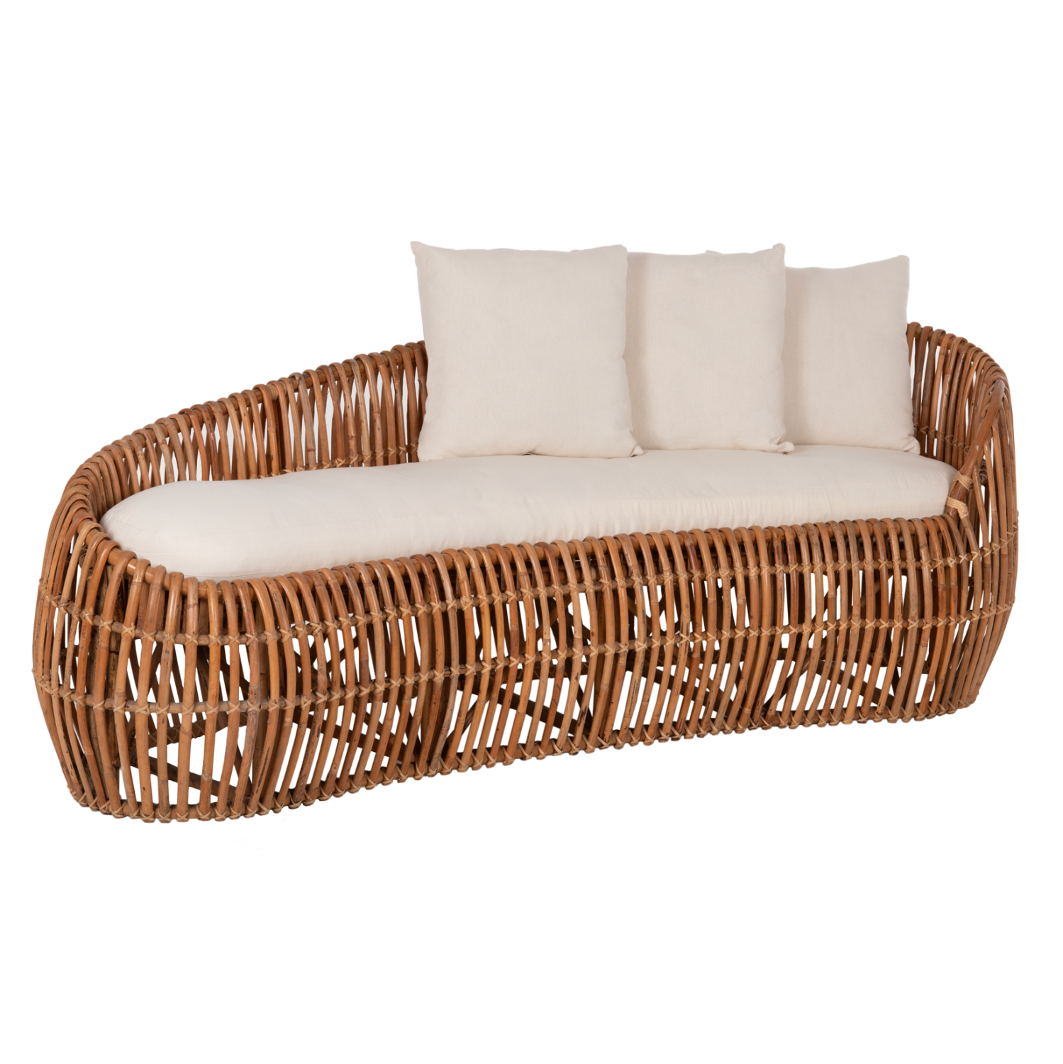 kanapes-anaklintro-fb95991-fysiko-rattan ΚΑΝΑΠΕΣ-ΑΝΑΚΛΙΝΤΡΟ LANTRY HM5991 ΦΥΣΙΚΟ RATTAN- ΛΕΥΚΑ ΜΑΞΙΛΑΡΙΑ 215x60x78Yεκ. - Image 1
