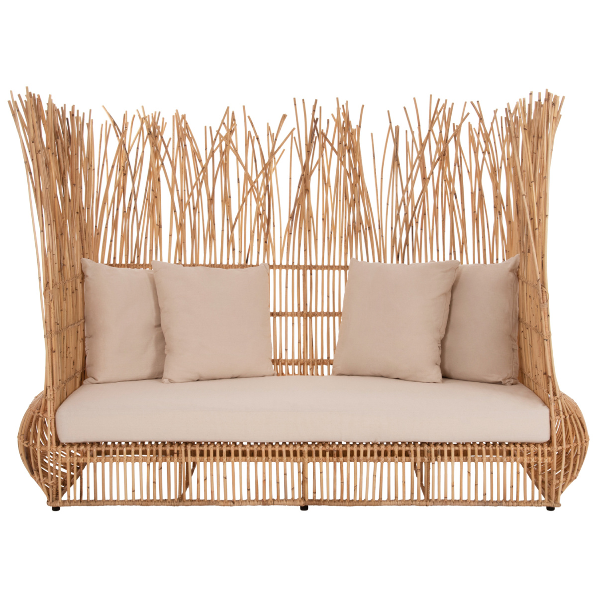 ΚΑΝΑΠΕΣ ΕΞ. ΧΩΡΟΥ ZEPHYR HM5988 ΚΑΛΑΜΙΑ RATTAN ΦΥΣΙΚΟ-ΜΠΕΖ ΜΑΞΙΛΑΡΙΑ 200x120x142Yεκ. - Image 3