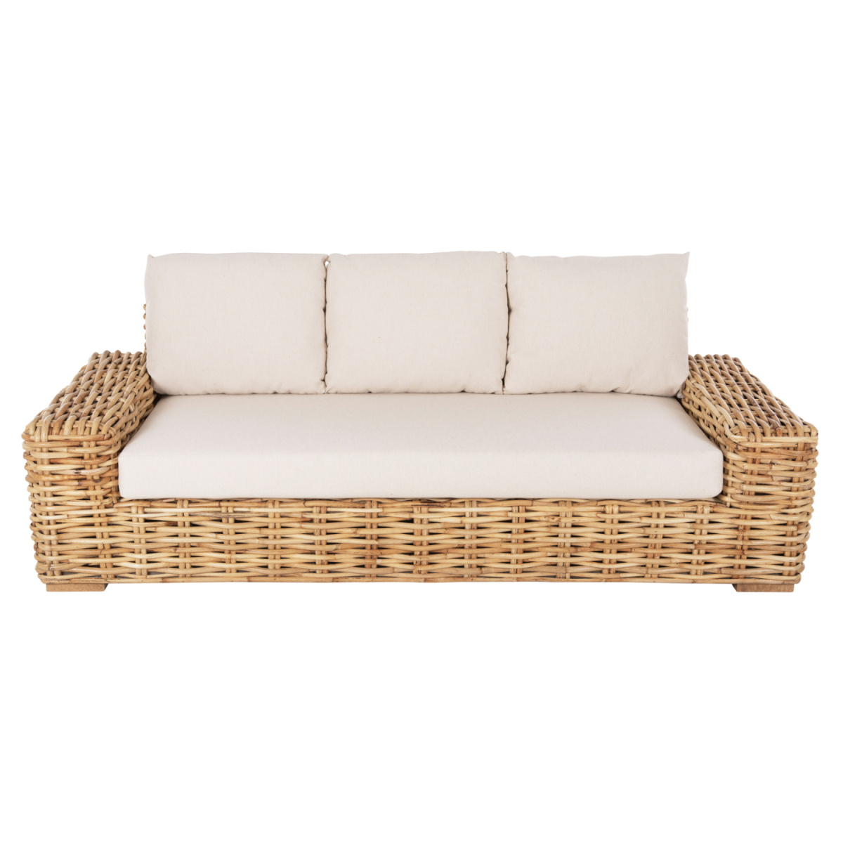 ΚΑΝΑΠΕΣ ΤΡΙΘΕΣΙΟΣ ΕΞ.ΧΩΡΟΥ TROPEL HM9808 ΞΥΛΟ MANGO-RATTAN ΦΥΣΙΚΟ-ΛΕΥΚΑ ΜΑΞΙΛΑΡΙΑ 216x88x85Υεκ - Image 3