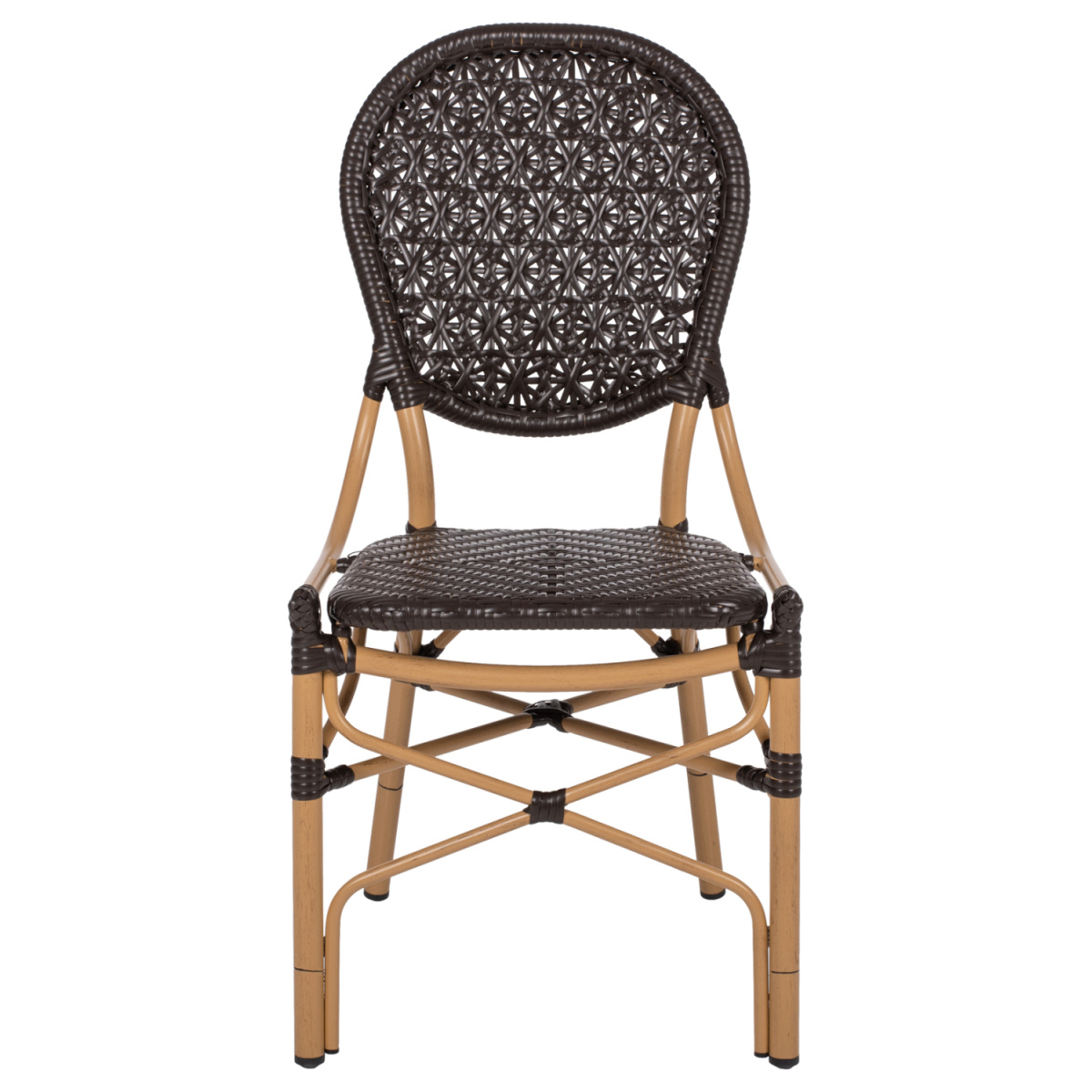 ΚΑΡΕΚΛΑ ΑΛΟΥΜΙΝΙΟΥ BAMBOO LOOK ΜΕ ΚΑΦΕ PE RATTAN HM5925.01 47x58x95Yεκ. - Image 3
