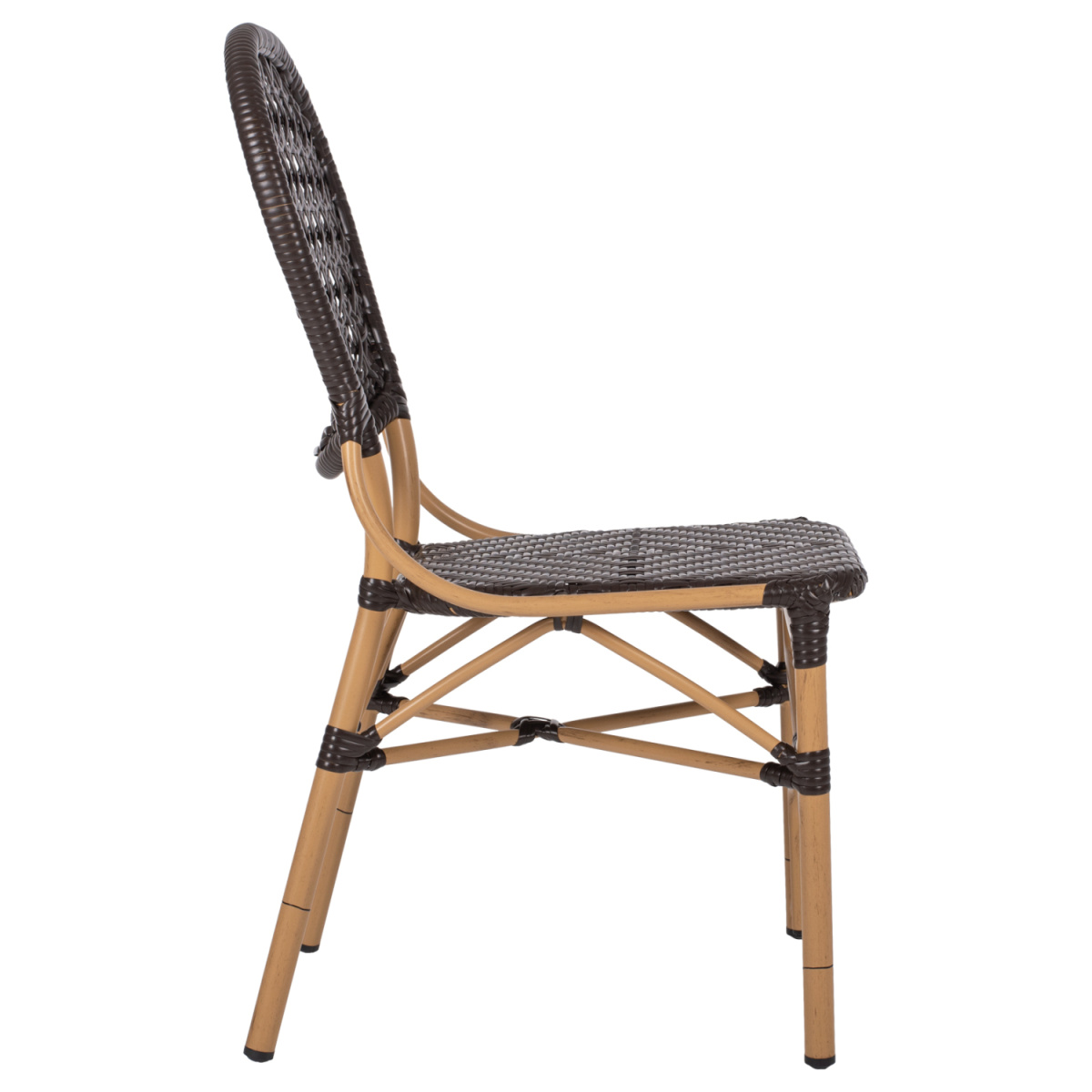 ΚΑΡΕΚΛΑ ΑΛΟΥΜΙΝΙΟΥ BAMBOO LOOK ΜΕ ΚΑΦΕ PE RATTAN HM5925.01 47x58x95Yεκ. - Image 4