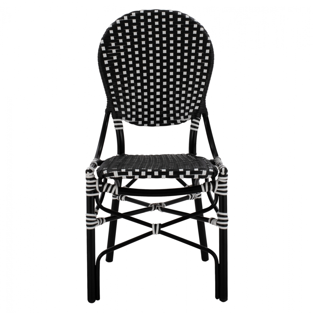ΚΑΡΕΚΛΑ ΑΛΟΥΜΙΝΙΟΥ BAMBOO LOOK ΜΕ WICKER ΜΑΥΡΟ ΛΕΥΚΟ HM5792.02 46x60x96 εκ. - Image 3