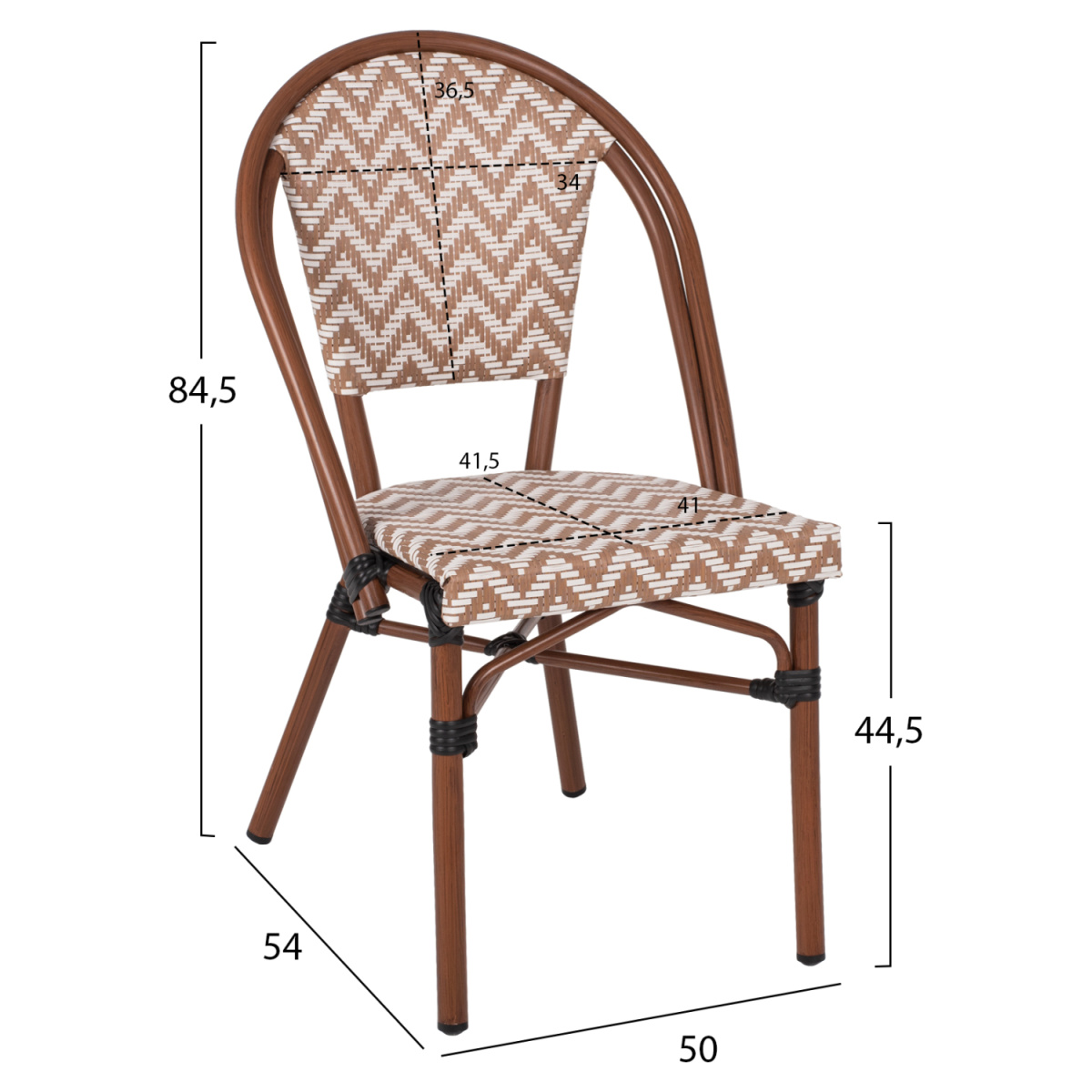 ΚΑΡΕΚΛΑ BAMBOO LOOK ΣΕ ΚΑΦΕ ΚΑΙ ΜΠΕΖ-ΛΕΥΚΗ ΕΠΕΝΔΥΣΗ HM5860.03 50x54x84,5Yεκ. - Image 2