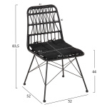 ΚΑΡΕΚΛΑ ΕΞ.ΧΩΡΟΥ ALLEGRA HM5453.12 ΜΕΤΑΛΛΟ-ΜΑΞΙΛΑΡΙ-WICKER ΜΑΥΡΟ 52x52x83,5Yεκ. - Image 2