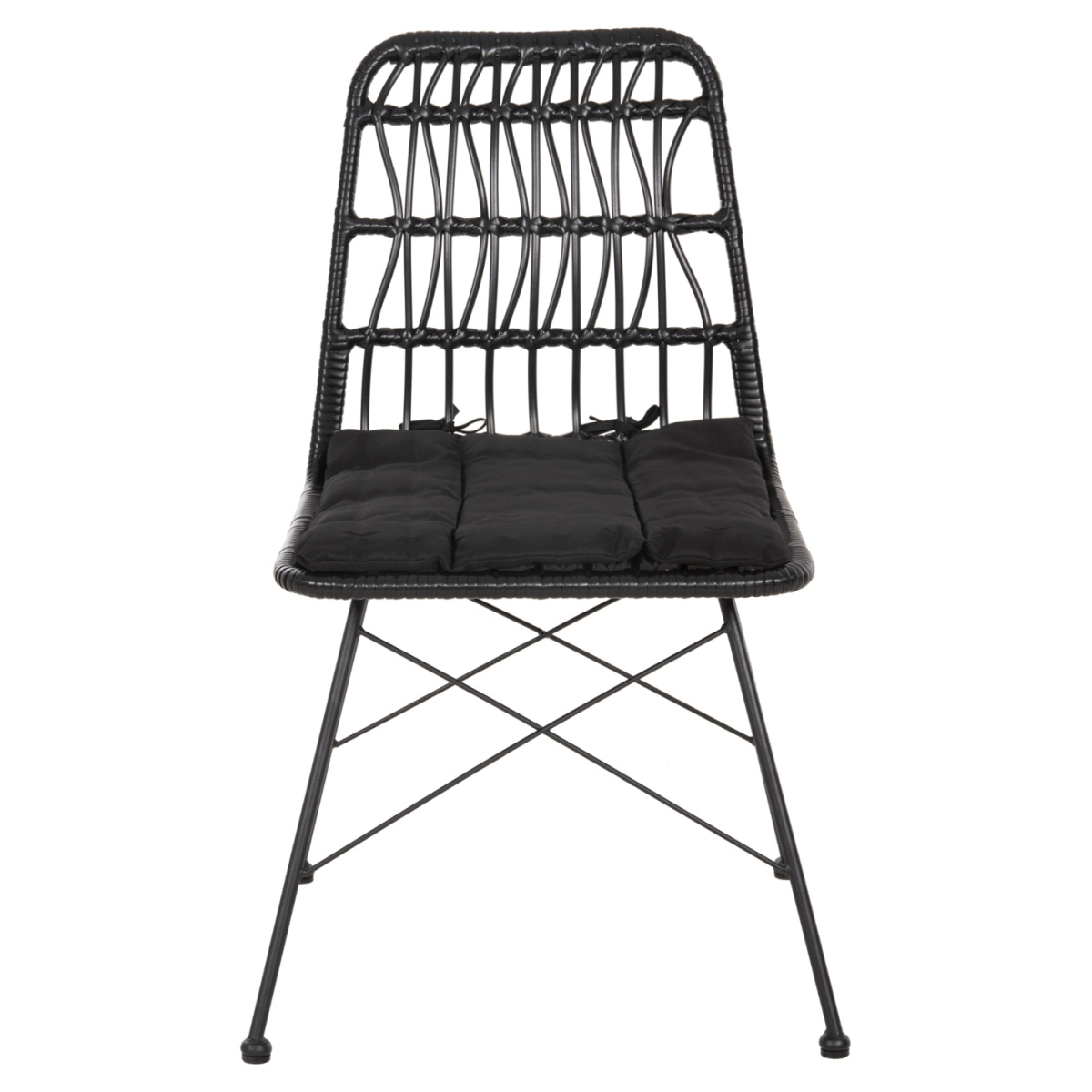 ΚΑΡΕΚΛΑ ΕΞ.ΧΩΡΟΥ ALLEGRA HM5453.12 ΜΕΤΑΛΛΟ-ΜΑΞΙΛΑΡΙ-WICKER ΜΑΥΡΟ 52x52x83,5Yεκ. - Image 3