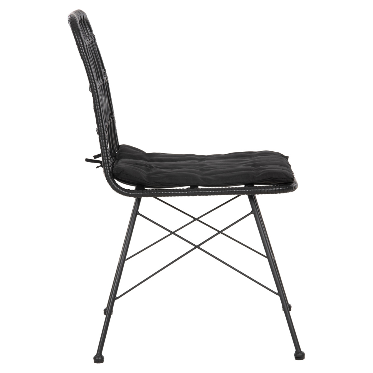 ΚΑΡΕΚΛΑ ΕΞ.ΧΩΡΟΥ ALLEGRA HM5453.12 ΜΕΤΑΛΛΟ-ΜΑΞΙΛΑΡΙ-WICKER ΜΑΥΡΟ 52x52x83,5Yεκ. - Image 4