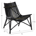 ΚΑΡΕΚΛΑ ΕΞΩΤ.ΧΩΡΟΥ CELLION HM9812.02 ΡΑΒΔΟΙ RATTAN ΣΕ ΜΑΥΡΟ ΧΡΩΜΑ 76x72x83Υεκ. - Image 2