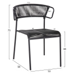 ΚΑΡΕΚΛΑ SUKI HM6053.02 ΜΕΤΑΛΛO KAI ΣΥΝΘΕΤΙΚΟ RATTAN ΣΕ ΜΑΥΡΟ 54x62x80Υεκ - Image 2