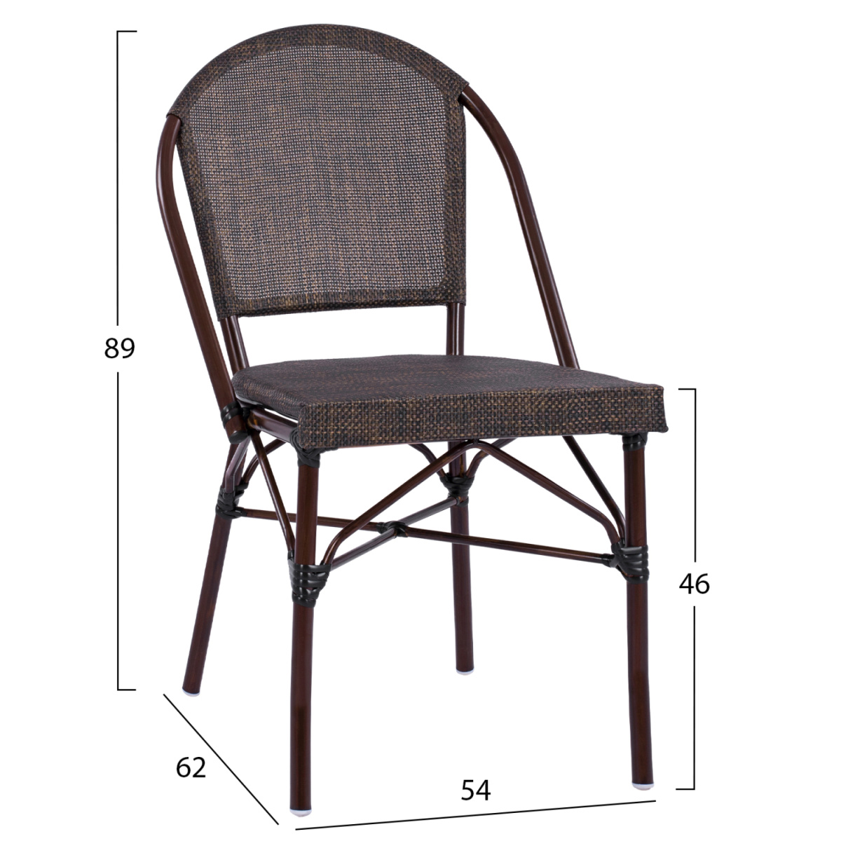 ΚΑΡΕΚΛΑ PRETORIA ΜΕΤΑΛΛΙΚΗ BAMBOO LOOK ΚΑΦΕ HM5718 54x62x89 εκ. - Image 2