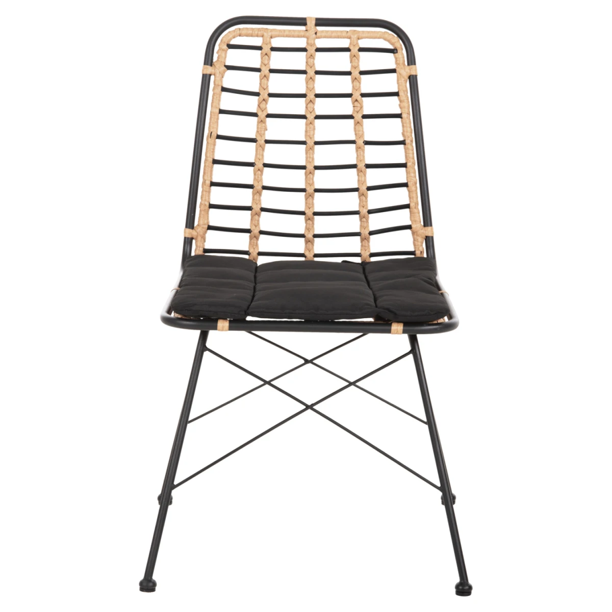 ΚΑΡΕΚΛΑ ΜΕΤΑΛΛΙΚΗ ALLEGRA HM5691.11 WICKER ΜΠΕΖ-ΜΑΥΡΟ 51x54x84Υεκ. - Image 3