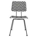 ΚΑΡΕΚΛΑ ΜΕΤΑΛΛΙΚΗ ALLEGRA HM5693 ΜΕ WICKER ΜΑΥΡΟ-ΛΕΥΚΟ 46x56x88Υ εκ. - Image 3
