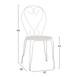ΚΑΡΕΚΛΑ ΜΕΤΑΛΛΙΚΗ AMORE ΛΕΥΚΗ 42x48x90 εκ. HM5007.12 - Image 2