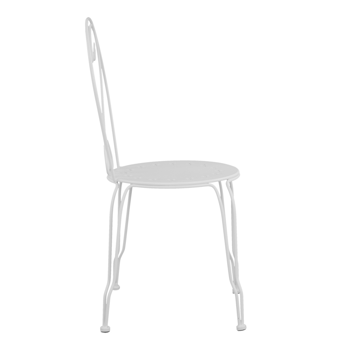 ΚΑΡΕΚΛΑ ΜΕΤΑΛΛΙΚΗ AMORE ΛΕΥΚΗ 42x48x90 εκ. HM5007.12 - Image 4