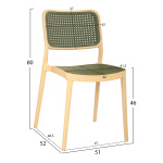 ΚΑΡΕΚΛΑ ΠΟΛΥΠΡΟΠΥΛΕΝΙΟΥ MEKO HM5934.04 ΜΠΕΖ ΜΕ OLIVE GREEN ΨΑΘΑ 51x52x80Υεκ. - Image 2