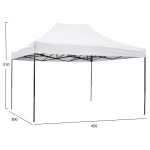 ΚΙΟΣΚΙ/GAZEBO MATTHEW HM6311 ΠΤΥΣΣΟΜΕΝΟ-ΣΚΕΛΕΤΟΣ ΜΕΤΑΛ.ΜΑΥΡΟΣ-ΛΕΥΚΟ ΥΦΑΣΜΑ 3x4,5x3,10Yμ - Image 2