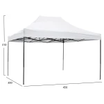 ΚΙΟΣΚΙ/GAZEBO MATTHEW HM6311 ΠΤΥΣΣΟΜΕΝΟ-ΣΚΕΛΕΤΟΣ ΜΕΤΑΛ.ΜΑΥΡΟΣ-ΛΕΥΚΟ ΥΦΑΣΜΑ 3x4,5x3,10Yμ - Image 2