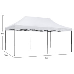 ΚΙΟΣΚΙ/GAZEBO MATTHEW HM6312 ΠΤΥΣΣΟΜΕΝΟ-ΣΚΕΛΕΤΟΣ ΜΕΤΑΛ.ΜΑΥΡΟΣ-ΛΕΥΚΟ ΥΦΑΣΜΑ 300x600x310Yεκ - Image 2