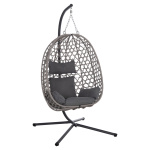 ΚΡΕΜΑΣΤΗ ΦΩΛΙΑ NESTA HM6468.01 ΓΚΡΙ ΜΕΤΑΛΛΟ & P.E.RATTAN 100x100x190Υεκ.