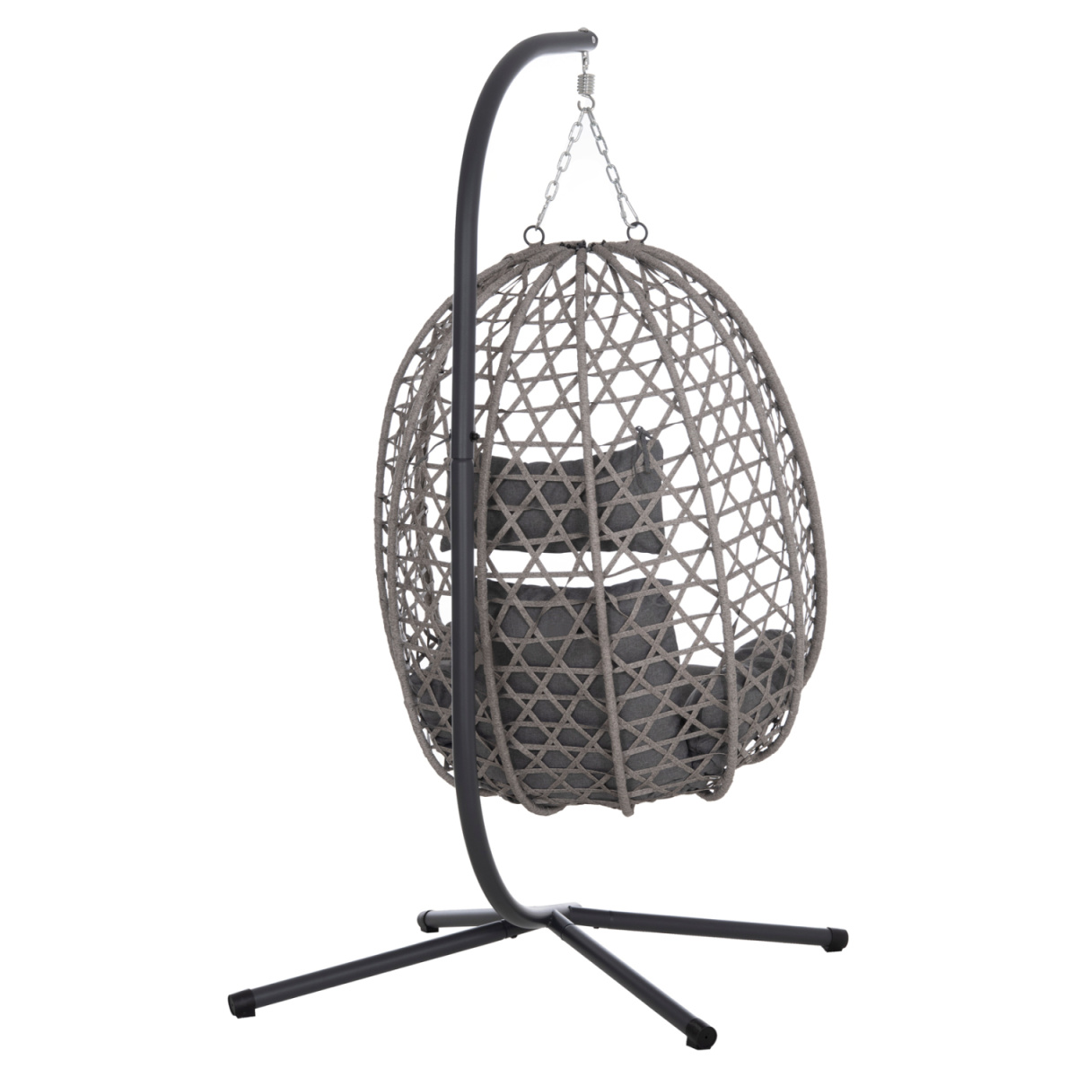 ΚΡΕΜΑΣΤΗ ΦΩΛΙΑ NESTA HM6468.01 ΓΚΡΙ ΜΕΤΑΛΛΟ & P.E.RATTAN 100x100x190Υεκ. - Image 4