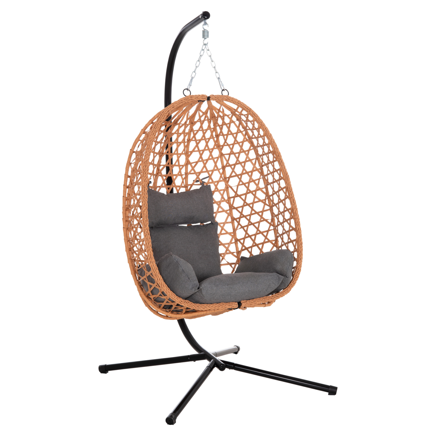 kremasti-folia-fb9646805-mayro-metallo-k ΚΡΕΜΑΣΤΗ ΦΩΛΙΑ NESTA HM6468.05 ΜΑΥΡΟ ΜΕΤΑΛΛΟ--ΚΑΦΕ P.E.RATTAN 100x100x190Υεκ. - Image 1