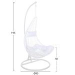 ΚΡΕΜΑΣΤΗ ΠΟΛΥΘΡΟΝΑ ΦΩΛΙΑ MILLIE HM5996.03 ΜΕΤΑΛΛΟ-ΣΥΝΘ.RATTAN ΛΕΥΚΟ Φ95x195Υεκ. - Image 2