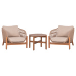 LOUNGE ΣΕΤ SANJI HM21214 ΤΡΑΠΕΖΙ & 2 ΠΟΛΥΘΡΟΝΕΣ--ΞΥΛΟ ΑΚΑΚΙΑΣ-ΑΛΟΥΜΙΝΙΟ-ΣΧΟΙΝΙ