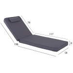 ΜΑΞΙΛΑΡΙ ΞΑΠΛΩΣΤΡΑΣ TEXTILENE 600gr SIFNOS ΓΚΡΙ HM11236.30T 196(117+1+78)x58x9εκ. - Image 2