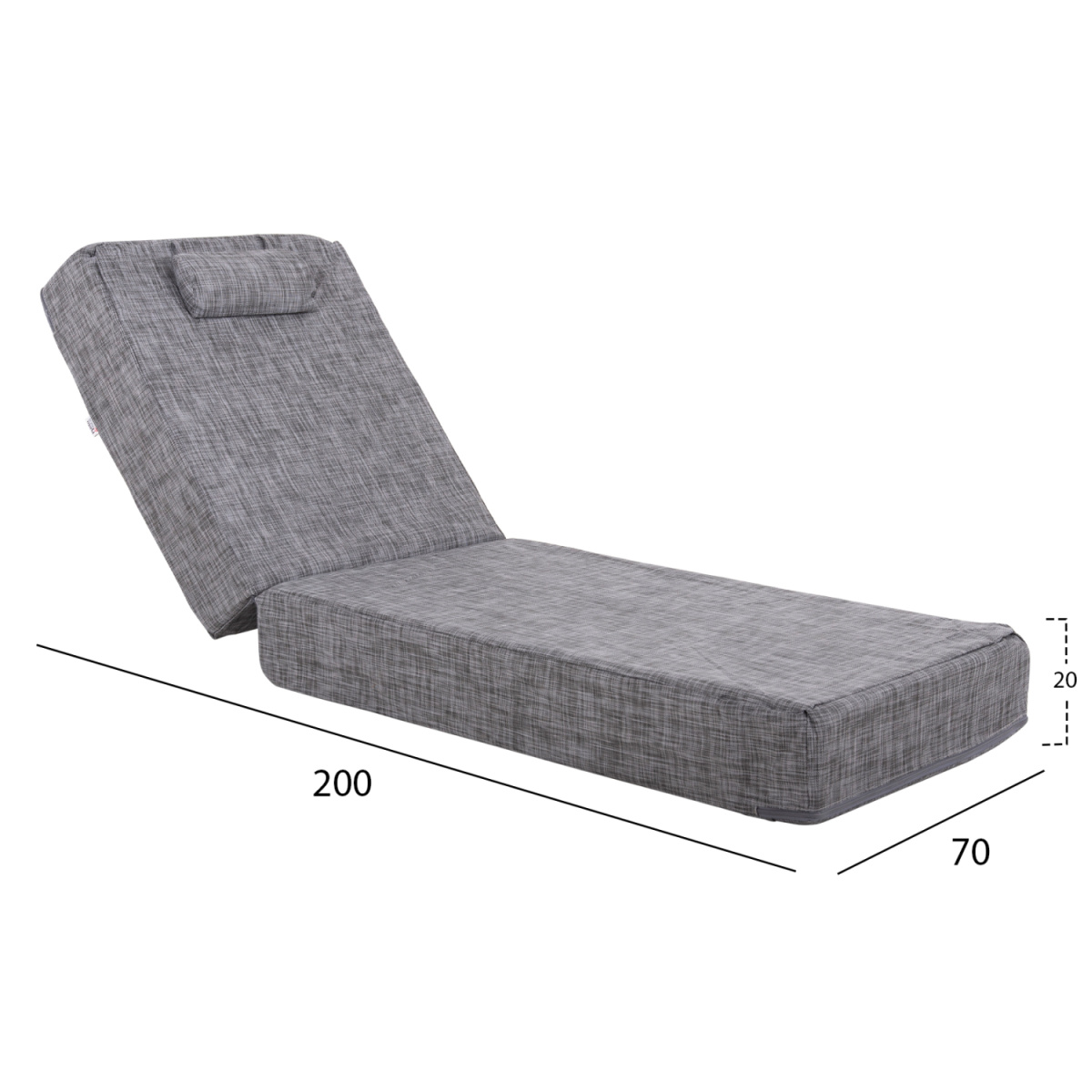 ΜΑΞΙΛΑΡΙ ΞΑΠΛΩΣΤΡΑΣ TEXTILENE SIFNOS ΓΚΡΙ HM11761.10 200(120+80)x70x20Yεκ. - Image 2