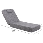 ΜΑΞΙΛΑΡΙ ΞΑΠΛΩΣΤΡΑΣ TEXTILENE SIFNOS ΓΚΡΙ HM11761.10 200(120+80)x70x20Yεκ. - Image 2