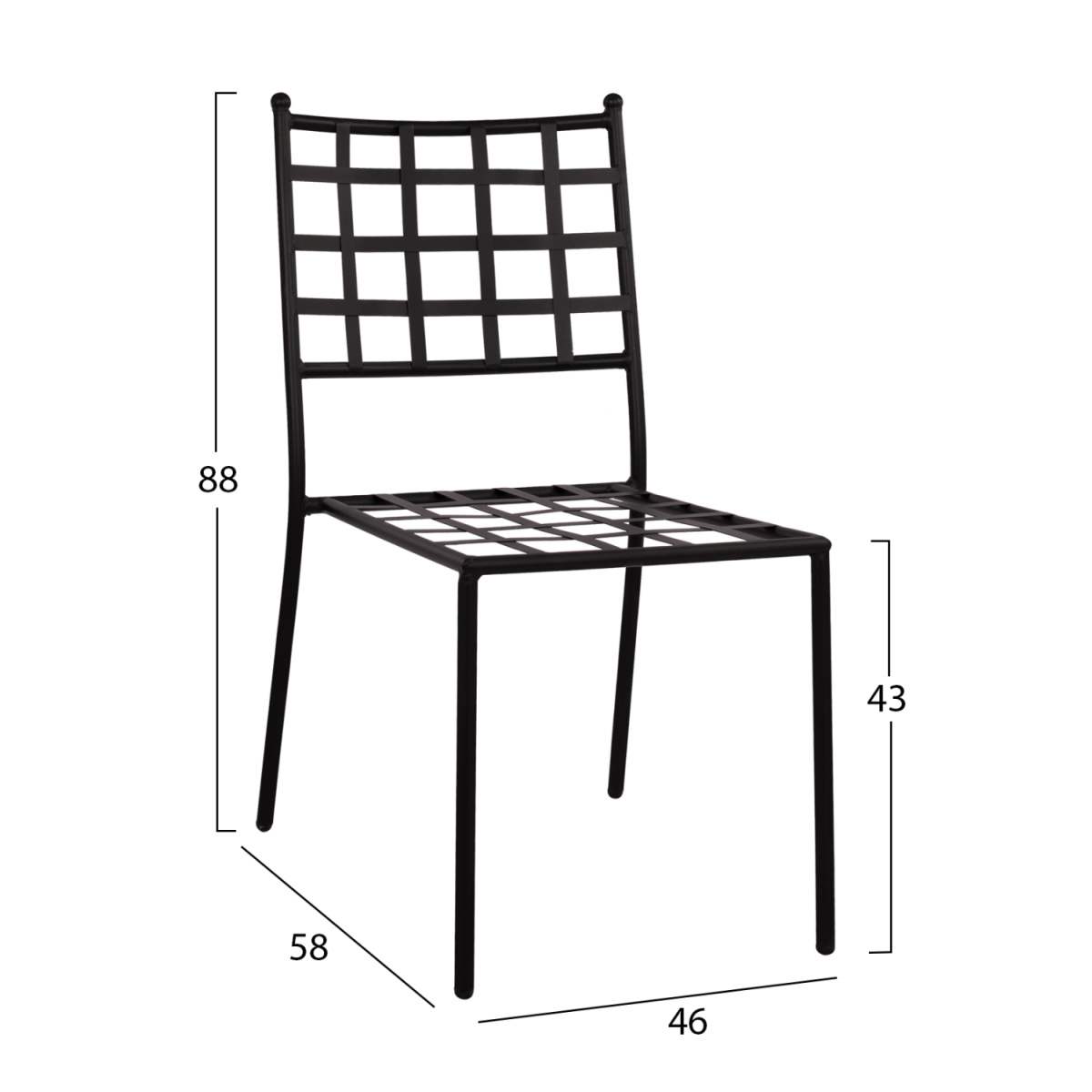 ΜΕΤΑΛΛΙΚΗ ΚΑΡΕΚΛΑ EMERY HM5509 ΣΕ ΜΑΥΡΗ ΑΠΟΧΡΩΣΗ 46x58x88  cm - Image 2
