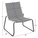 ΜΕΤΑΛΛΙΚΗ ΚΑΡΕΚΛΑ PONY HM6082 ΜΑΥΡΟ & ΑΣΠΡΟ ΣΥΝΘ.RATTAN 66x68x75Υεκ. - Image 2