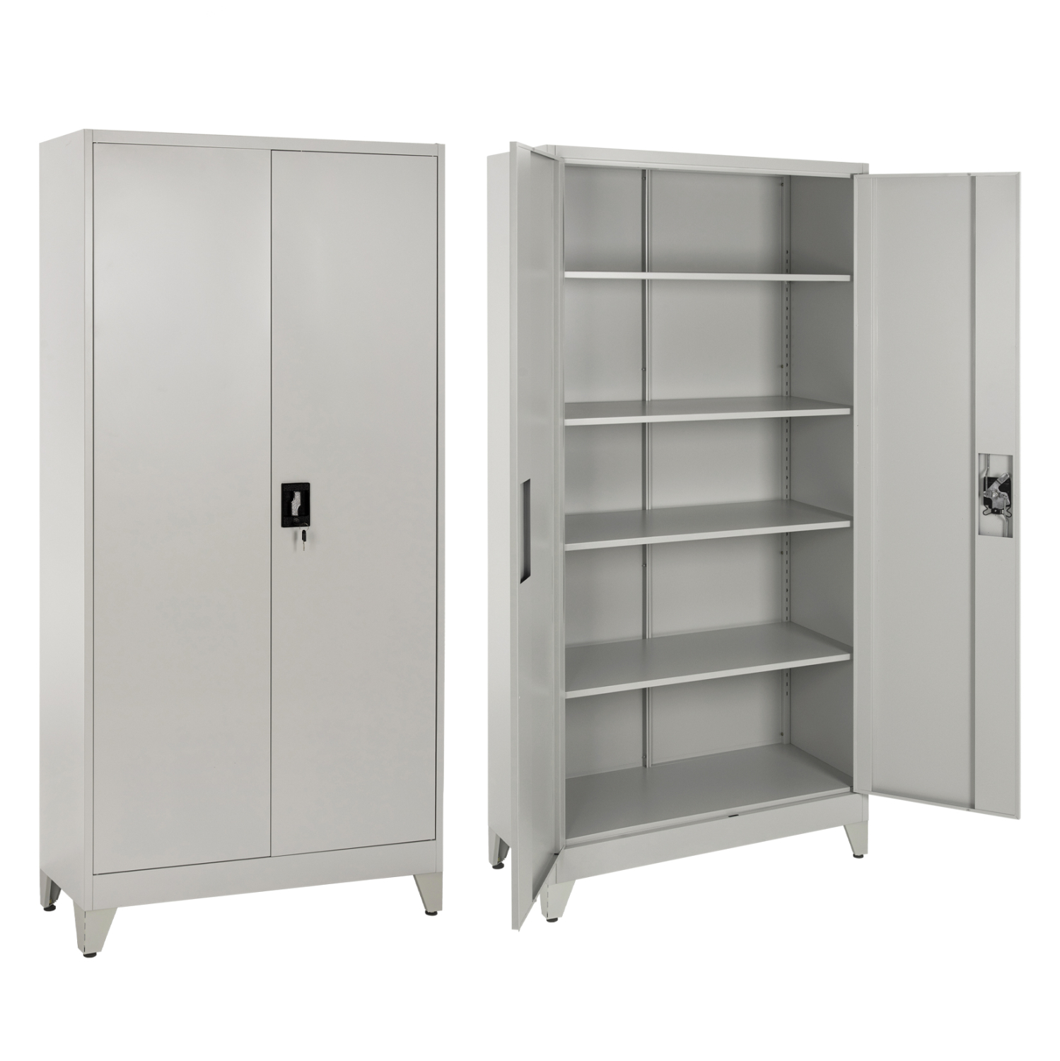 ntoylapa-metalliki-fb912001-difylli-me-5 ΝΤΟΥΛΑΠΑ ΜΕΤΑΛΛΙΚΗ DURON HM21000 ΔΙΦΥΛΛΗ ΜΕ 5 ΑΠΟΘ.ΧΩΡΟΥΣ & ΠΟΔΙΑ- ΓΚΡΙ 90Χ40Χ190Yεκ - Image 1