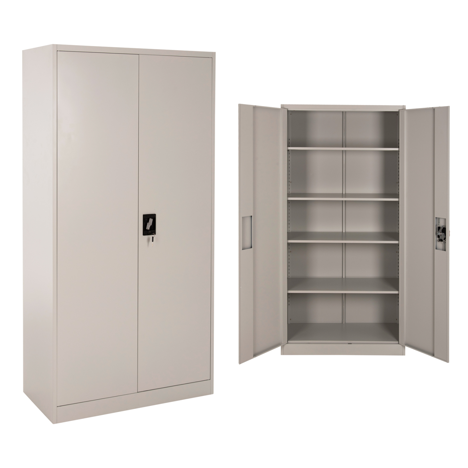 ntoylapa-metalliki-fb9595901-difylli-me- ΝΤΟΥΛΑΠΑ ΜΕΤΑΛΛΙΚΗ DURON HM5959.01 ΔΙΦΥΛΛΗ ΜΕ 5 ΑΠΟΘ. ΧΩΡΟΥΣ ΓΚΡΙ 90Χ40Χ180Yεκ - Image 1