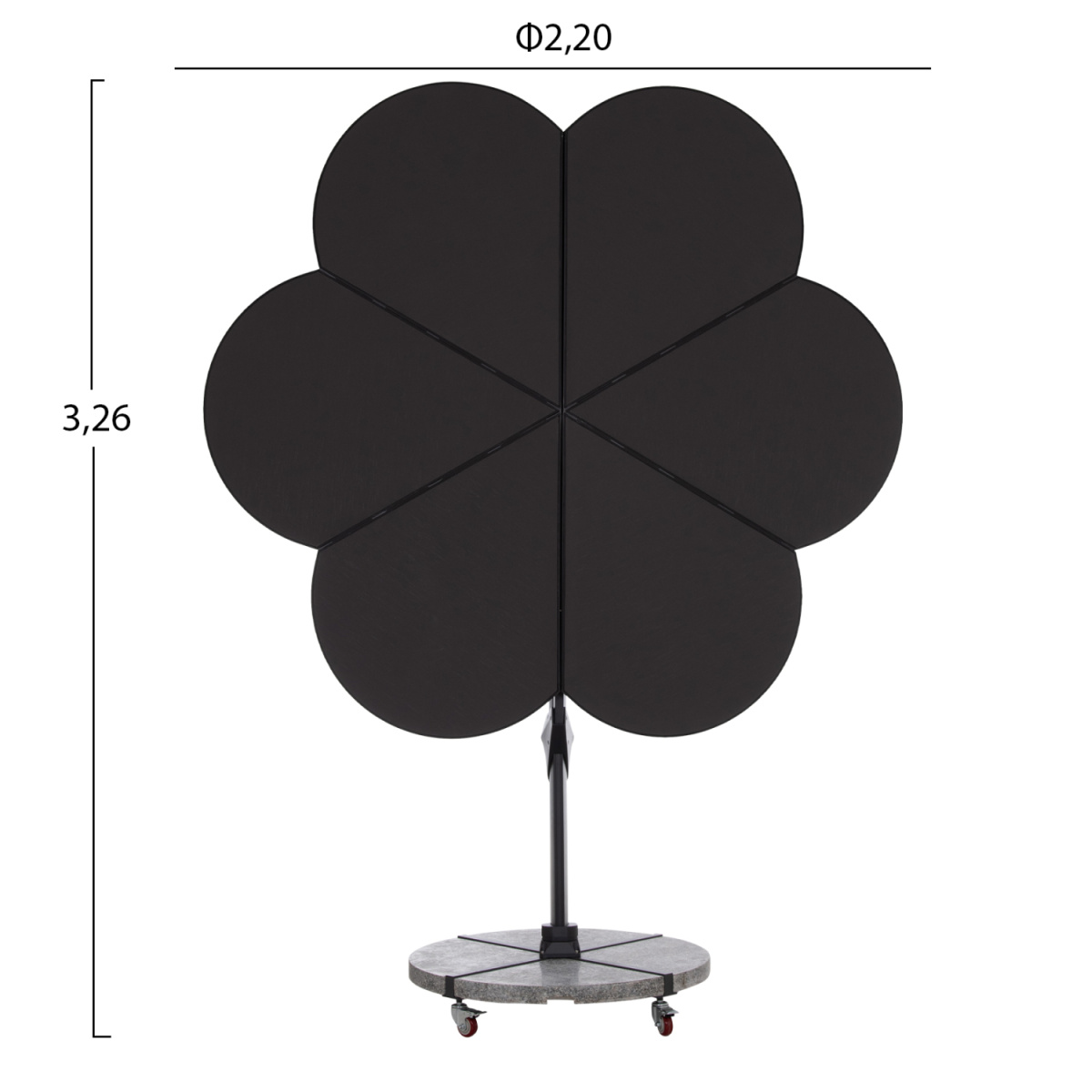 ΟΜΠΡΕΛΑ ΜΕ ΒΑΣΗ ΣΕΙΡΑ CANNOPY (flower) HM21286.01 ΑΛΟΥΜΙΝΙΟ-ΓΡΑΝΙΤΗΣ-ΜΟΛΥΒΙ ΧΡΩΜΑ 2,38x2,2μ - Image 2