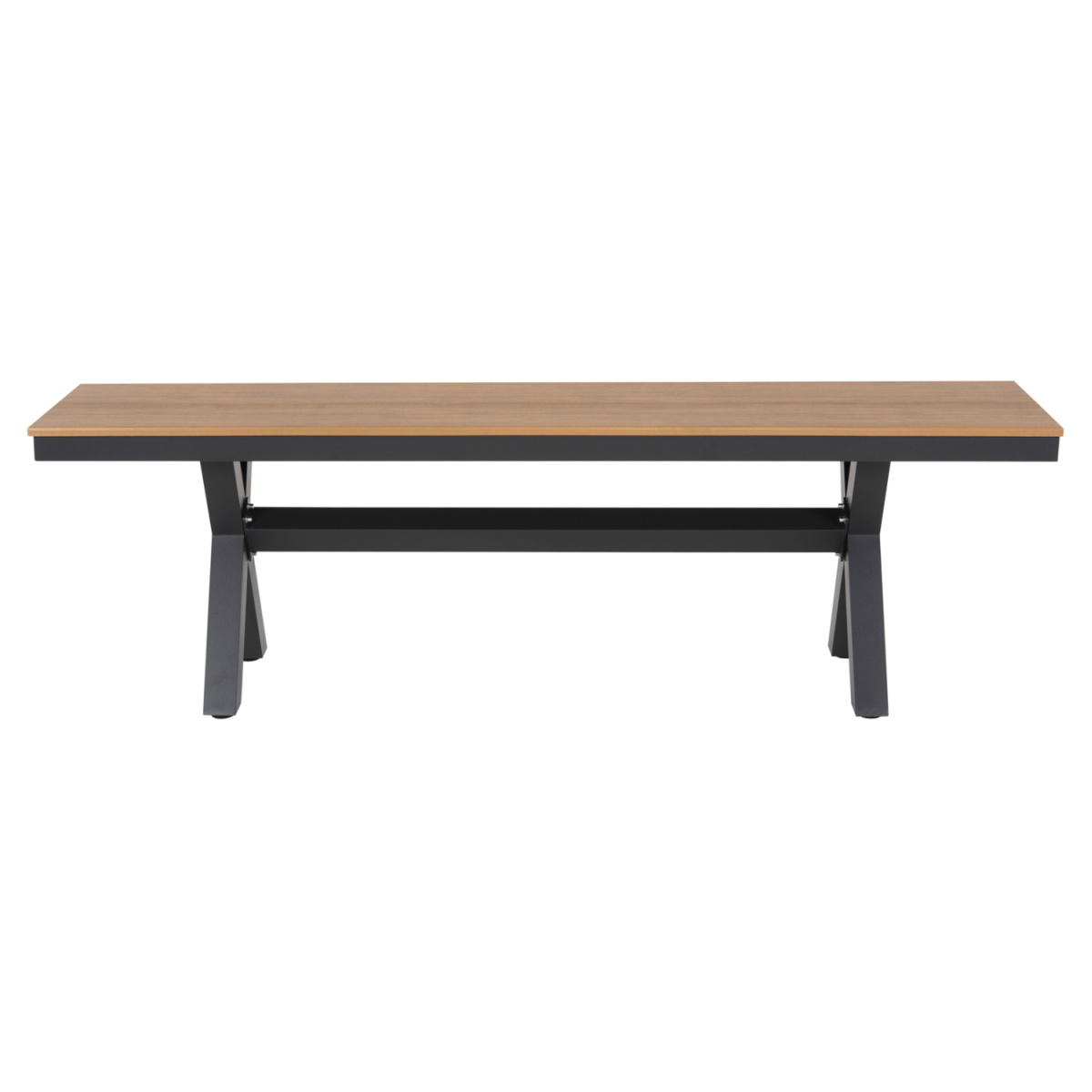 ΠΑΓΚΑΚΙ ΑΛΟΥΜΙΝΙΟΥ TAWNEE HM6038.01 ΑΝΘΡΑΚΙ ΜΕ POLYWOOD ΚΑΘΙΣΜΑ ΣΕ ΦΥΣΙΚΟ ΧΡΩΜΑ 150x36x45Υεκ. - Image 3
