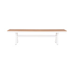 ΠΑΓΚΑΚΙ ΑΛΟΥΜΙΝΙΟΥ TAWNEE HM6038.02 ΛΕΥΚΟ-POLYWOOD ΚΑΘΙΣΜΑ ΦΥΣΙΚΟ 150x36x45Υεκ. - Image 3