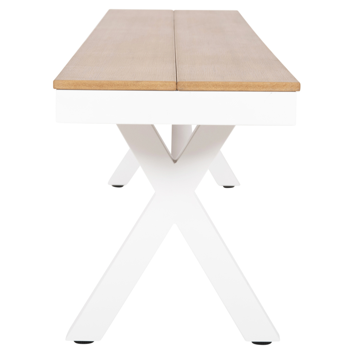 ΠΑΓΚΑΚΙ ΑΛΟΥΜΙΝΙΟΥ TAWNEE HM6038.02 ΛΕΥΚΟ-POLYWOOD ΚΑΘΙΣΜΑ ΦΥΣΙΚΟ 150x36x45Υεκ. - Image 4