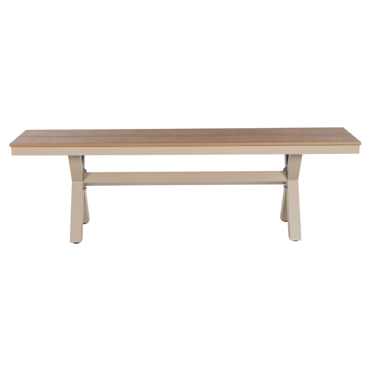 ΠΑΓΚΑΚΙ ΑΛΟΥΜΙΝΙΟΥ TAWNEE HM6038.04 ΣΑΜΠΑΝΙ-POLYWOOD ΚΑΘΙΣΜΑ ΦΥΣΙΚΟ 150x36x45Υεκ. - Image 3