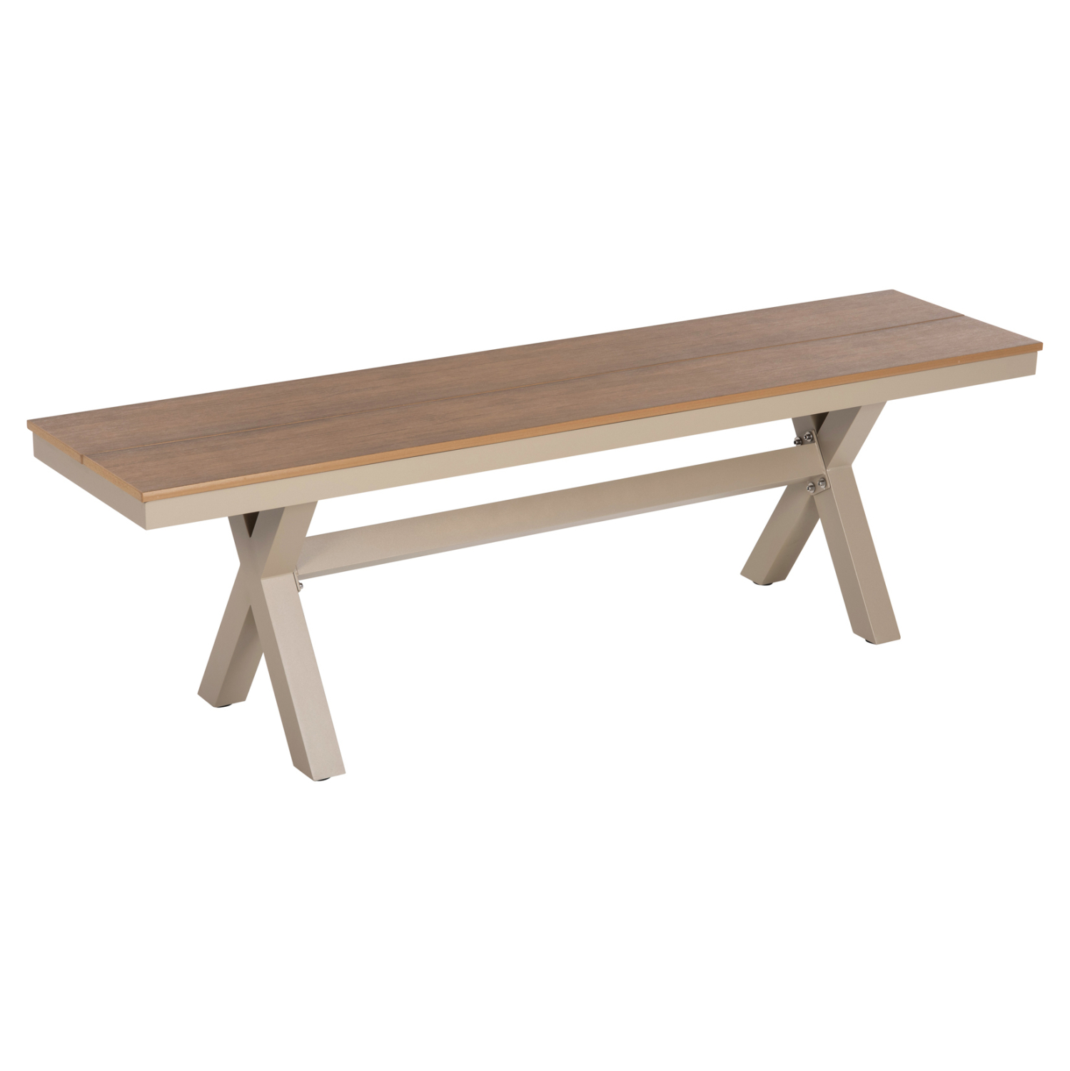 pagkaki-aloyminioy-fb9603804-sampani-pol ΠΑΓΚΑΚΙ ΑΛΟΥΜΙΝΙΟΥ TAWNEE HM6038.04 ΣΑΜΠΑΝΙ-POLYWOOD ΚΑΘΙΣΜΑ ΦΥΣΙΚΟ 150x36x45Υεκ. - Image 1