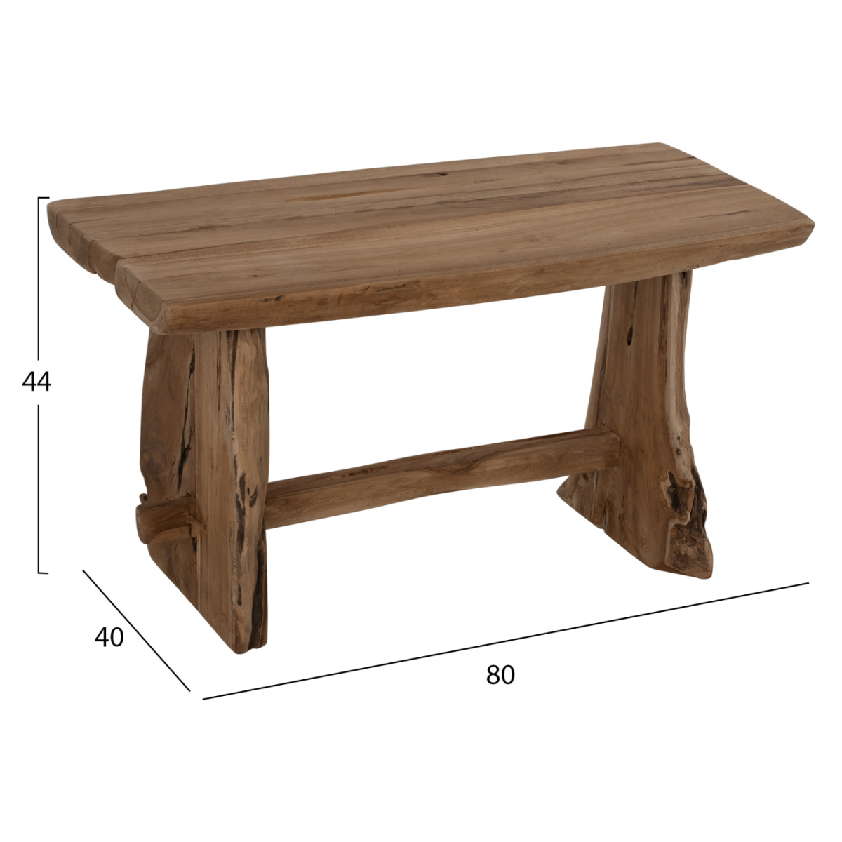 ΠΑΓΚΑΚΙ YEDI HM9347 ΑΠΟ ΜΑΣΙΦ ΞΥΛΟ TEAK ΦΥΣΙΚΟ 80X40X44Y εκ. - Image 2