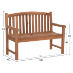 ΠΑΓΚΑΚΙ ΚΗΠΟΥ 2ΘΕΣΙΟ ELENA HM6651 ΞΥΛΟ TEAK--ΦΥΣΙΚΟ 120x60x95Υεκ. - Image 2