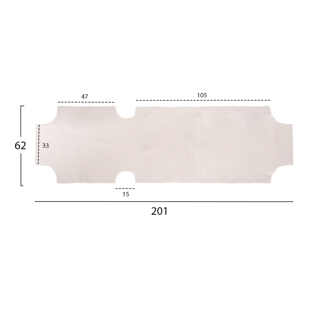 ΠΑΝΙ TEXTILENE 600gr/m2 2X1 ΑΝΤΑΛΛΑΚΤΙΚΟ ΞΑΠΛΩΣΤΡΑΣ HM5072.03 ΛΕΥΚΟ 200x62 εκ. - Image 2