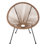 ΠΟΛΥΘΡΟΝΑ ACAPULCO Τ. ΦΩΛΙΑ ΜΕΤΑΛΛΟ ΜΑΥΡΟ ΜΕ TWISTED WICKER HM5871.01 70x73x79 εκ. - Image 3