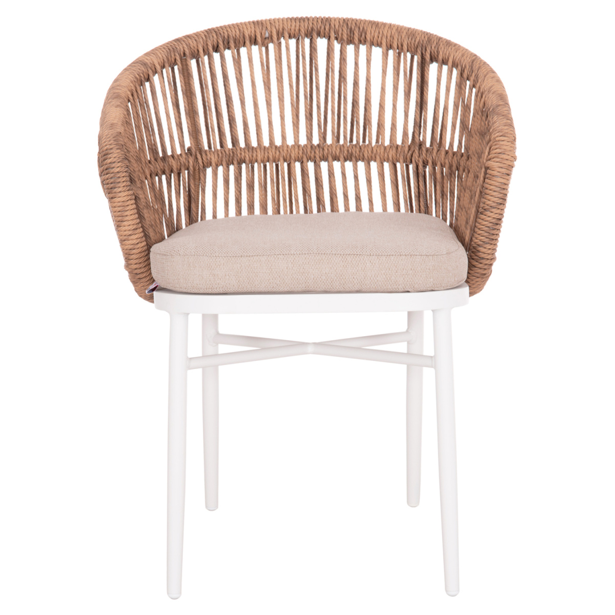 ΠΟΛΥΘΡΟΝΑ ΑΛΟΥΜΙΝΙΟΥ ORIN HM6265.02 ΛΕΥΚΗ-P.E.RATTAN ΦΥΣΙΚΟ-ΜΠΕΖ ΜΑΞΙΛΑΡΙΑ 58x61x75Υ - Image 3