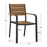 ΠΟΛΥΘΡΟΝΑ ΑΛΟΥΜΙΝΙΟΥ SAGA ΑΝΘΡΑΚΙ ΜΕ POLYWOOD HM5127.02 55x56x85Υεκ. - Image 2