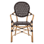 ΠΟΛΥΘΡΟΝΑ ΑΛΟΥΜΙΝΙΟΥ BAMBOO LOOK ΚΑΦΕ ΚΑΙ ΚΑΦΕ PE RATTAN HM5926.01 56x62x95Yεκ. - Image 3