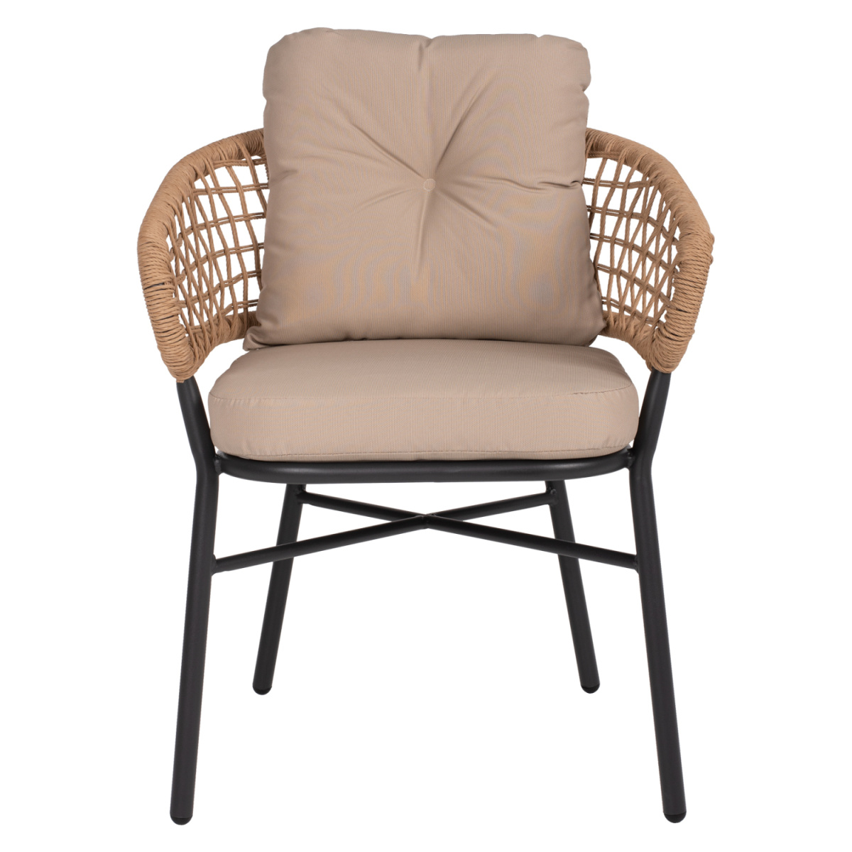 ΠΟΛΥΘΡΟΝΑ ΑΛΟΥΜΙΝΙΟΥ DARK GREY ΕΠΑΓΓΕΛΜ. RATTAN ΜΑΞΙΛΑΡΙ ΜΠΕΖ HM5863.01 60x56x84 εκ. - Image 3