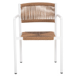 ΠΟΛΥΘΡΟΝΑ ΑΛΟΥΜΙΝΙΟΥ STER HM5786.11 ΛΕΥΚΗ-ΣΥΝΘ.RATTAN ΜΠΕΖ 55,5x53x78Υεκ. - Image 3
